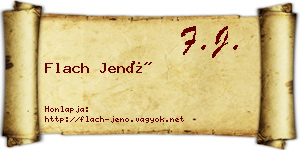 Flach Jenő névjegykártya