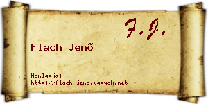 Flach Jenő névjegykártya